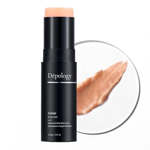 Depology Caviar Multi Balm Stick, suero hidratante en barra para una apariencia refinada de las arrugas, lujoso bálsamo facial para hidratar y disminuir los signos del envejecimiento, belleza y cuidado personal coreanos