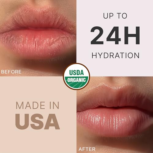 USDA Organic Lip Balm - USA Made & All Natural 4 Pack Multi Flavor Lips Moisturizer, Valentines Day Gifts, Moisturizing Lip Care, Beauty & Birthday Gifts, Moisturizer Chapstick Care for Dry Lips