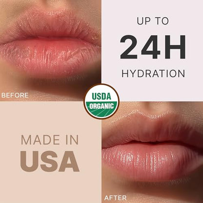 USDA Organic Lip Balm - USA Made & All Natural 4 Pack Multi Flavor Lips Moisturizer, Valentines Day Gifts, Moisturizing Lip Care, Beauty & Birthday Gifts, Moisturizer Chapstick Care for Dry Lips