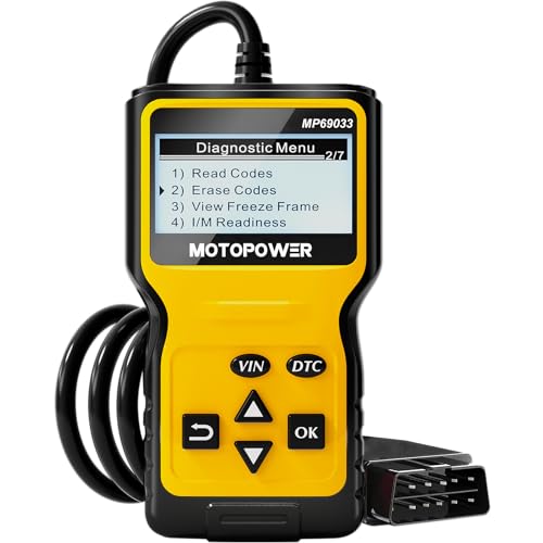 Escáner de diagnóstico OBD2 para automóvil MOTOPOWER MP69033, lector de códigos, escáner de fallas del motor, herramienta de escaneo CAN para todos los automóviles con protocolo OBD II desde 1996, amarillo