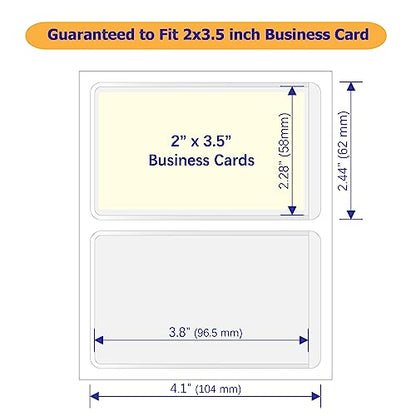 Clear Adhesive Business Card Pocket swith Side Open for Loading, 50 Pack, Plastic Labels Holders for Storage Bins and Library Card, Ideal for Organizing and Protecting Your Business Cards