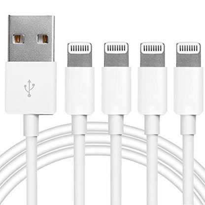 Paquete de 4 [certificado Apple MFi] Cable de carga Lightning a USB de 6 pies compatible con iPhone 14/13/12/11 Pro/11/XS MAX/XR/8/7/6s Plus, iPad Pro/Air/Mini, iPod Touch