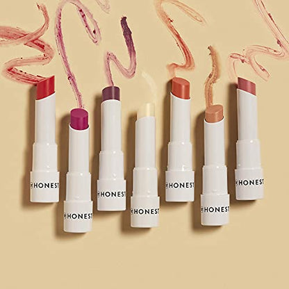 Bálsamo labial hidratante vegano con color de Honest Beauty | Extractos de acai ricos en antioxidantes + aceite de aguacate | Sin parabenos ni crueldad animal | Fruta de lichi