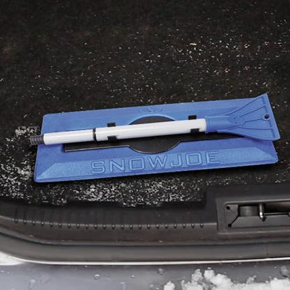 Escoba para nieve y rascador de hielo telescópico de 18" para ventanas de automóviles Snow Joe, espuma que no raya, azul