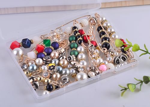 Broches y alfileres para mujer, lote de 50 piezas de alfileres para calcetines, imperdibles, broches, botones, alfileres para ropa, bonitos broches de perlas para mujer, bufandas, chales, sombreros, alfileres para zapatos, accesorios de joyería