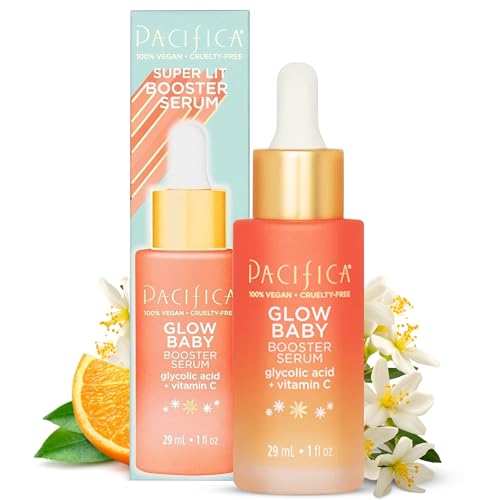 Pacifica Beauty, Suero potenciador de brillo para bebés para el rostro, vitamina C y ácido glicólico, ilumina y fortalece, para todo tipo de piel, sin fragancia, cuidado de la piel limpio, vegano y libre de crueldad animal, 1 fl oz