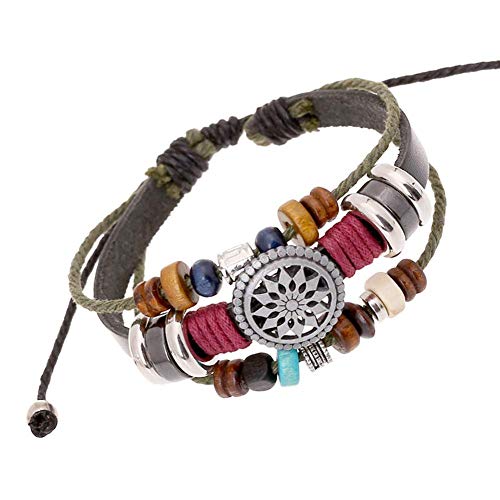 Pulsera Trenro tejida a mano multicapa con cuentas de estilo bohemio para mujer