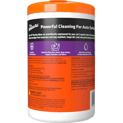 Armor All Car Cleaning Wipes, Wipes for Car Interior and Car Exterior, 90 Wipes Each