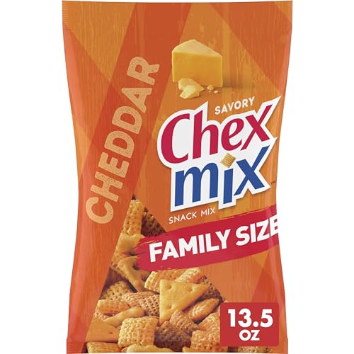 Mezcla de bocadillos sabrosos con queso cheddar Chex Mix, tamaño familiar, 13,5 oz