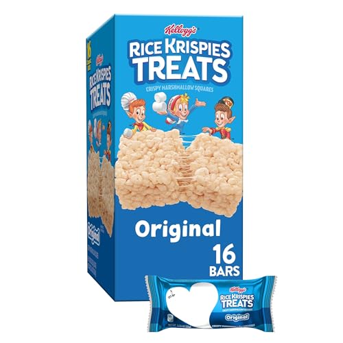 Barritas de malvavisco crujientes Rice Krispies, barritas para niños, originales, caja de 12,4 oz (16 barritas)