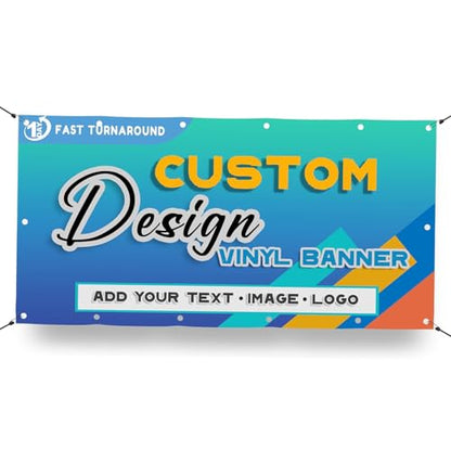 Banners personalizados | Letreros de vinilo personalizados para empresas, cumpleaños, bodas, eventos, uso en exteriores e interiores | Decoraciones personalizables para cumpleaños, graduaciones, Navidad y fiestas | Cree su propio banner