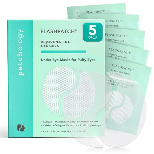 Patchology Under Eye Gel Patches – Natural Eye Masks for Puffy Eyes, Dark Circles & Eye Bags, Soothing Skincare Treatment for All Skin Types, Beauty & Personal Care Essentials (5 Pairs)