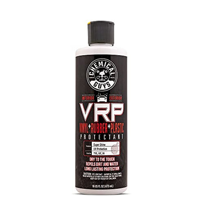 Chemical Guys VRP Reparador de vinilo, caucho y plástico, no graso, de tacto seco, de larga duración y brillo superbrillante para neumáticos, molduras y más, seguro para automóviles, camiones, SUV, vehículos recreativos y más, 16 fl oz