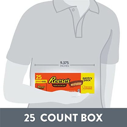 Bocadillos de chocolate con leche REESE'S en forma de taza con mantequilla de maní, paquete de despensa de dulces, 13,75 oz (25 piezas)