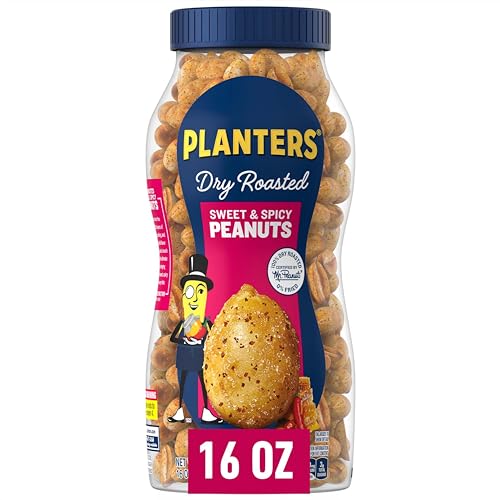 MANÍ DULCE Y ESPERADO PLANTERS, Snacks para fiestas, Proteína de origen vegetal, Snack para después de la escuela, Snacks rápidos para adultos, Frutos secos dulces y salados, Producto básico de la despensa, Maní tostado con miel, Kosher, Frasco de 16 oz