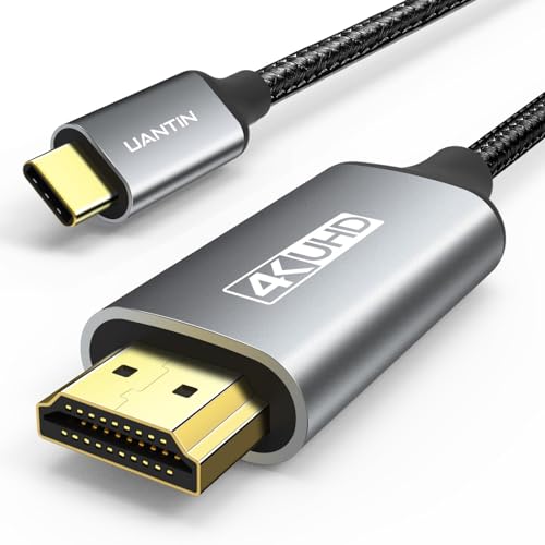 Cable USB C a HDMI de 6 pies | Cable USB 3.1 tipo C a HDMI de alta velocidad 4K [compatible con Thunderbolt 3/4] con MacBook Pro/Air, Galaxy S8 a S23, iPhone 15/16, iPad Pro, iMac, Surface