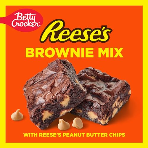 Betty Crocker REESE'S Brownie Mix with REESE'S Peanut Butter Chips, Holiday Baking, 16 oz