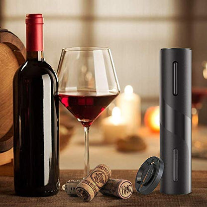 Abridor de vino eléctrico COKUNST, abridor de botellas de vino a batería con cortador de papel de aluminio, sacacorchos con botón de un clic para el hogar, la cocina, la fiesta, la boda