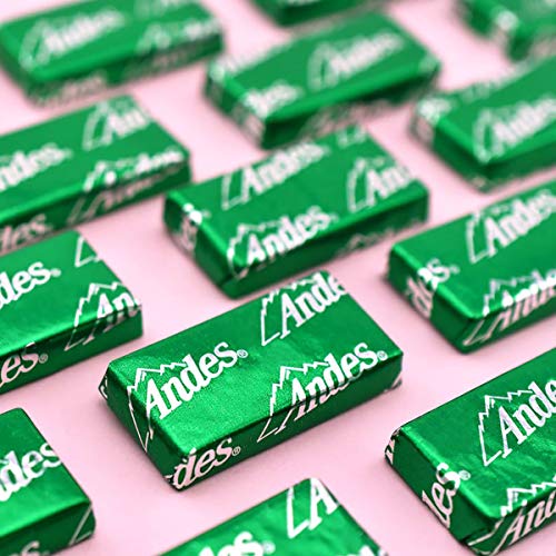 Caramelos finos de menta Tootsie Roll Andes Creme De Menthe - Caramelos de menta para después de la cena - Caramelos de menta rectangulares tipo sándwich de chocolate - 20 oz, 120 unidades