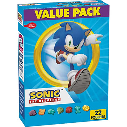 Snacks con sabor a frutas de Sonic The Hedgehog, bolsitas de golosinas, snack sin gluten, paquete económico, 22 unidades, 17,6 oz