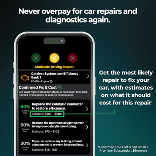 FIXD Bluetooth OBD2 Scanner for Car - Car Code Readers & Scan Tools for iPhone & Android - Wireless OBD2 Auto Diagnostic Tool to Check Engine & Fix All Cars & Vehicles ‘96 or Newer (1 Pack)
