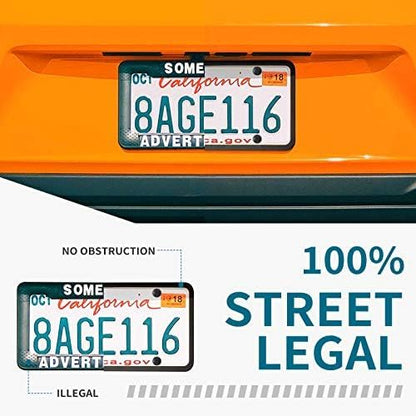 Aujen Silicone License Plate Frames Black, 2 Pack Car License Plate Frame, Universal US Car Black License Plate Holders Brackets Rust-Proof, Rattle-Proof, Weather-Proof Car Accessories(Black)