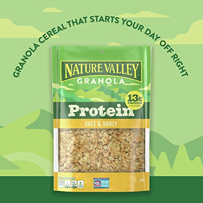 Granola proteica Nature Valley, avena y miel, tamaño familiar, bolsa resellable, 17 oz