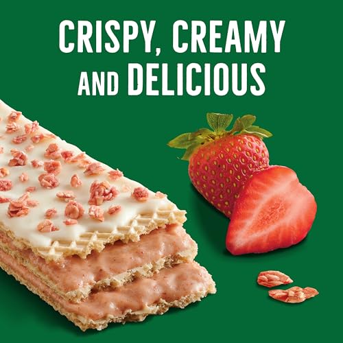 Barras de barquillo cremosas y crujientes de fresa de Nature Valley, elaboradas con cereales integrales, 5 barras, caja de 6,5 oz