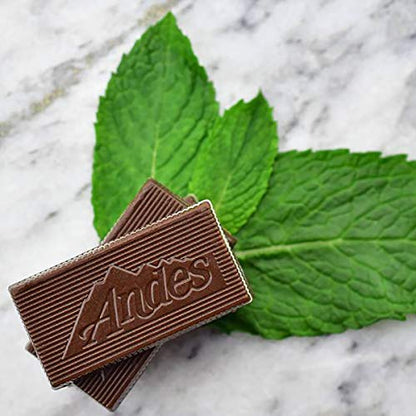 Caramelos finos de menta Tootsie Roll Andes Creme De Menthe - Caramelos de menta para después de la cena - Caramelos de menta rectangulares tipo sándwich de chocolate - 20 oz, 120 unidades