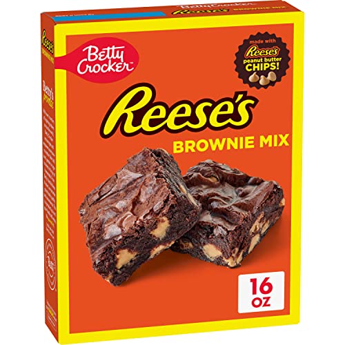 Betty Crocker REESE'S Brownie Mix with REESE'S Peanut Butter Chips, Holiday Baking, 16 oz