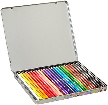 Amazon Basics Premium Colored Pencils 24 Count, Soft Core, Multicolor, Back to School Supplies (Pack of 1)