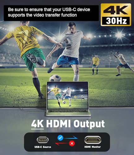 Cable USB C a HDMI de 6 pies | Cable USB 3.1 tipo C a HDMI de alta velocidad 4K [compatible con Thunderbolt 3/4] con MacBook Pro/Air, Galaxy S8 a S23, iPhone 15/16, iPad Pro, iMac, Surface